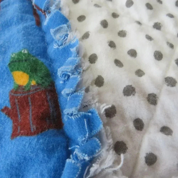 Flannel Rag Quilt With Batting 43 x 43 Forest Animals - Picture 8 of 11